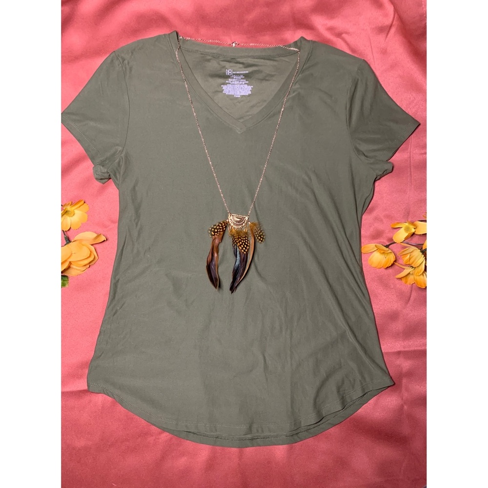Green V-neck Tee